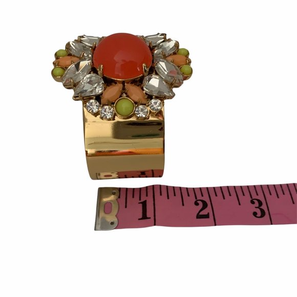 Juicy Couture Gold Cuff Rhinestone Flower Statemen - Picture 10 of 12